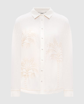 Twinset White linen shirt with embroidery 261LM2MAA