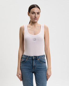 Vetements Pink bodysuit with logo WE76BD533P