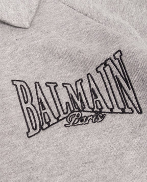 Balmain Children's gray sports jacket with logo embroidery BZ4H20Z31881214