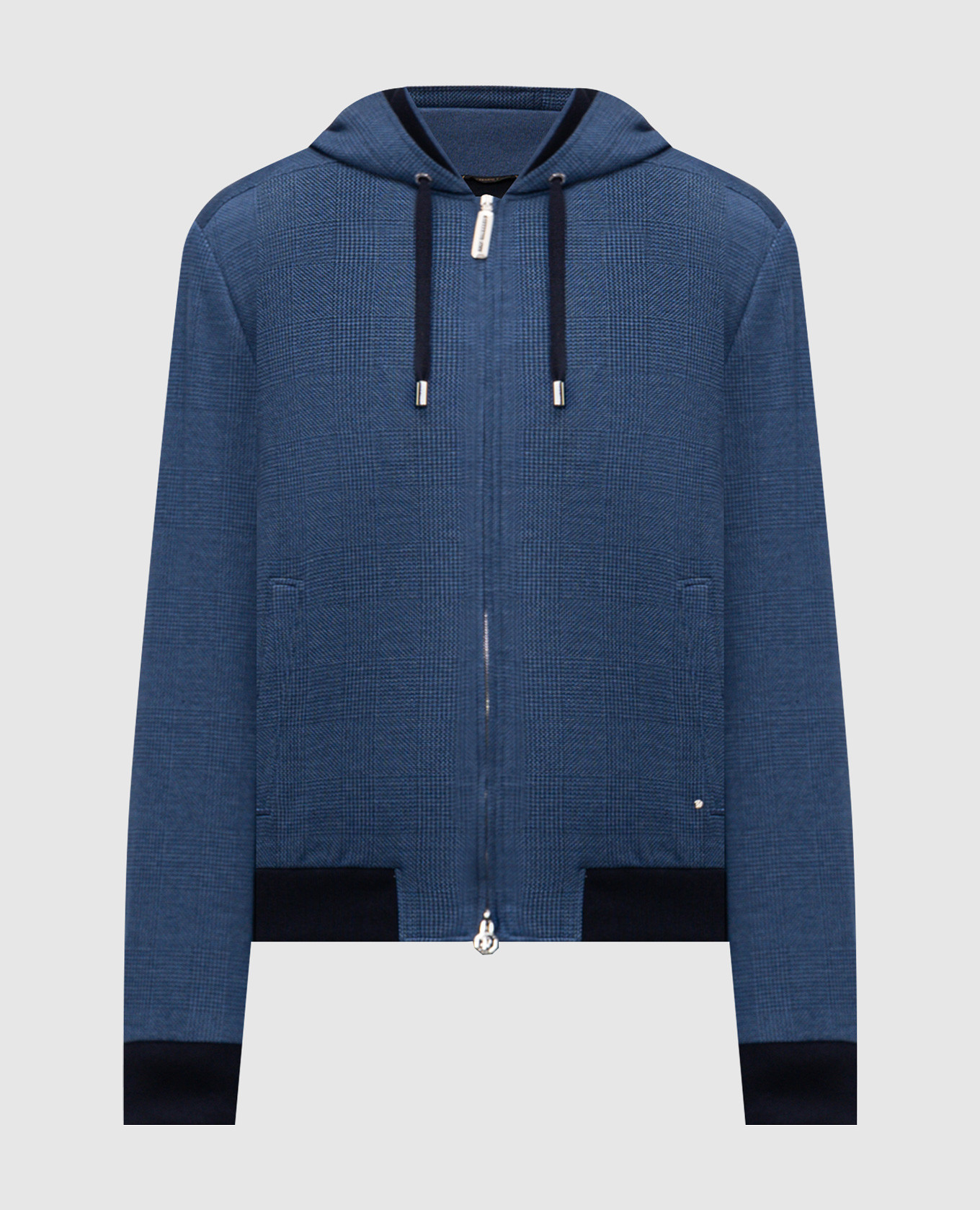 Blue Windsor Check Linen and Silk Jacket