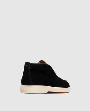 Santoni Black suede deserts WUYA58458TISNPYL