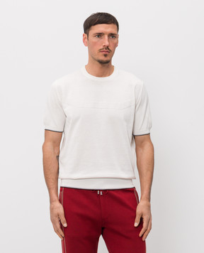 Stefano Ricci Ivory T-shirt with monogram logo pattern K616448G10F26115