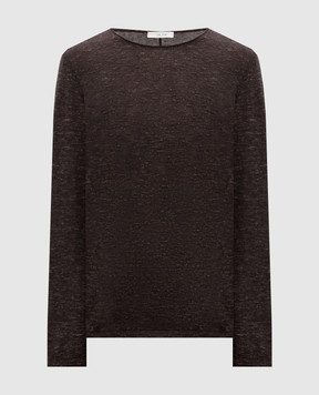 The Row Brown melange Nile cashmere, silk and linen jumper 10701Y876