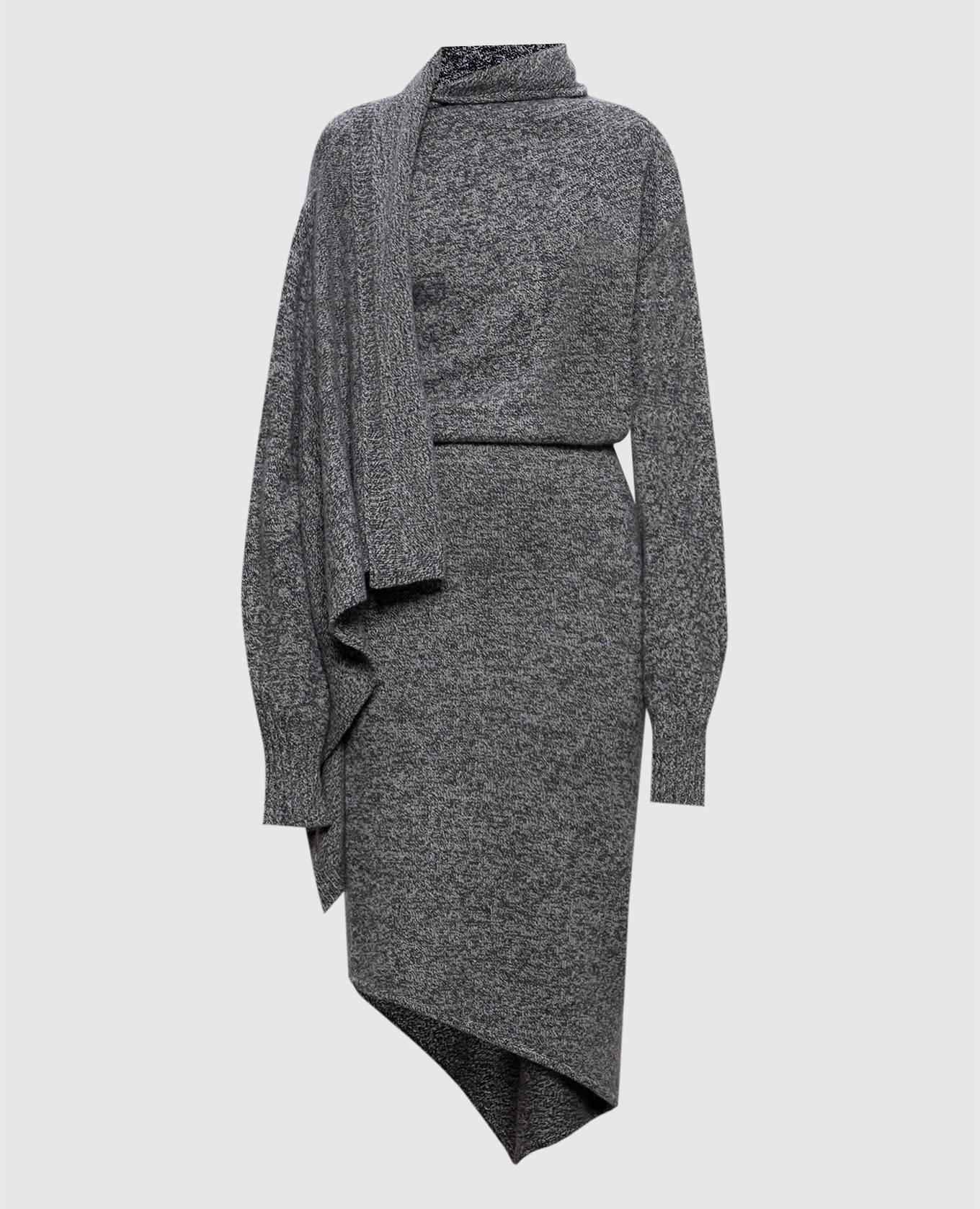 Gray wool and cashmere dress