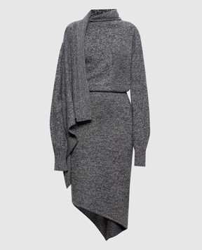 The Attico Gray wool and cashmere dress 261WCW00324KWS012AA