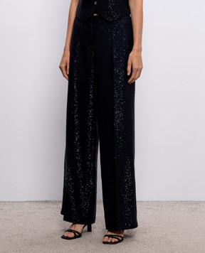 Peserico Blue sequined wool pants A0488701515