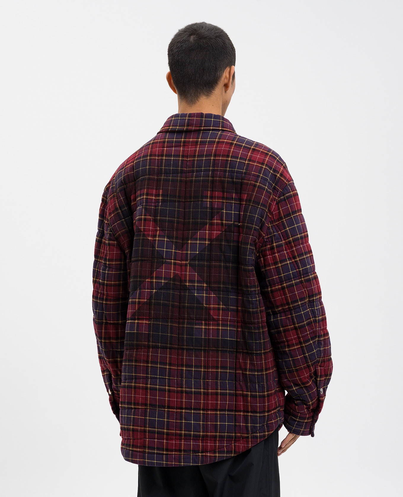 

Burgundy jacket in checkered shirt style Off-White