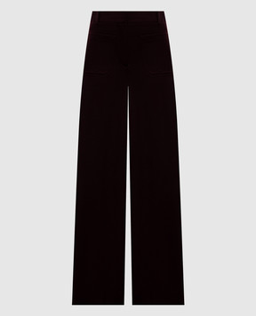 Victoria Beckham Alina burgundy wool flared pants 1226WTR005115S