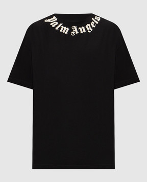 Palm Angels Black T-shirt with contrast logo print PAMAA001JR001