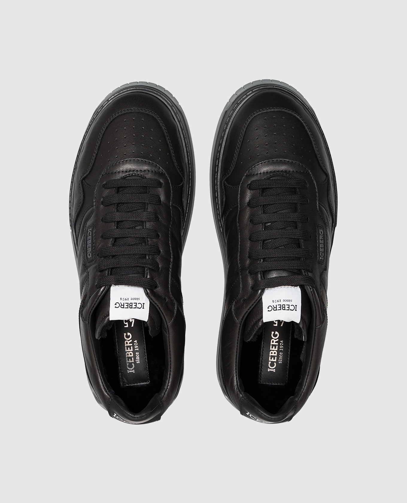 Black leather sneakers with fur trim Iceberg 4