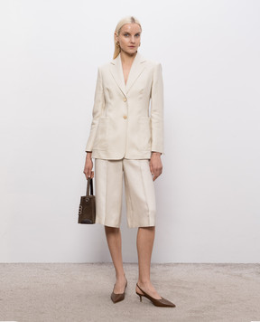 Max Mara Beige linen Bermuda shorts KAKI MXMKAKI
