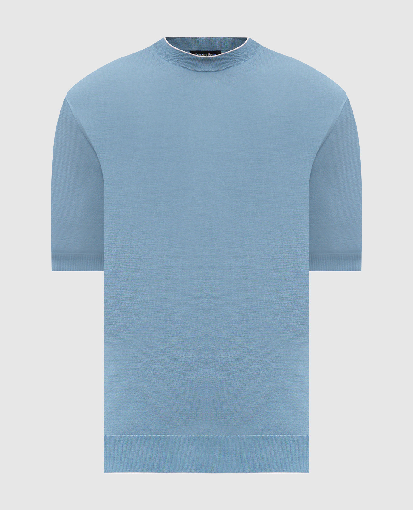 Blue silk T-shirt