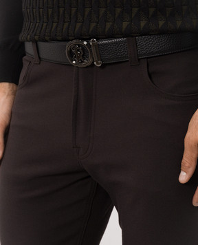 Stefano Ricci Black leather belt with logo engraving N382VDC527U