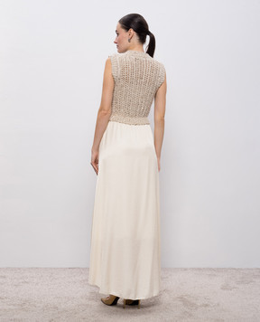 Peserico Beige midi dress with alpaca wool E82089F03