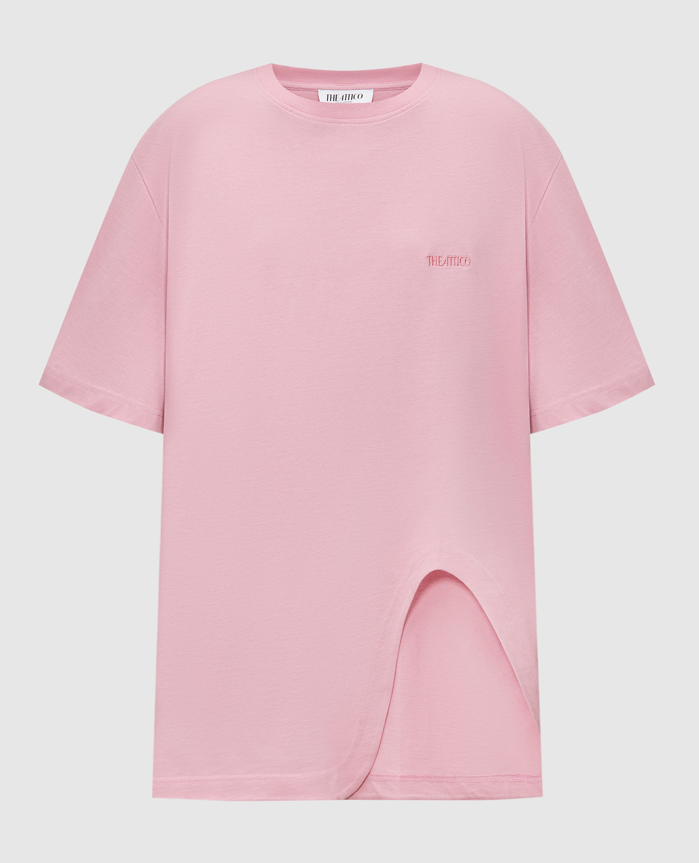 Pink T-shirt with embroidered logo