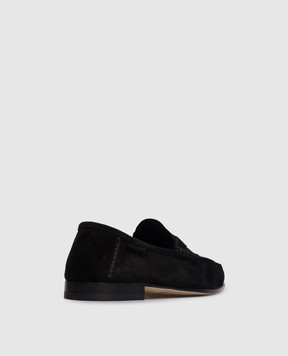 Tom Ford Black suede loafers with logo J1528LCL534N