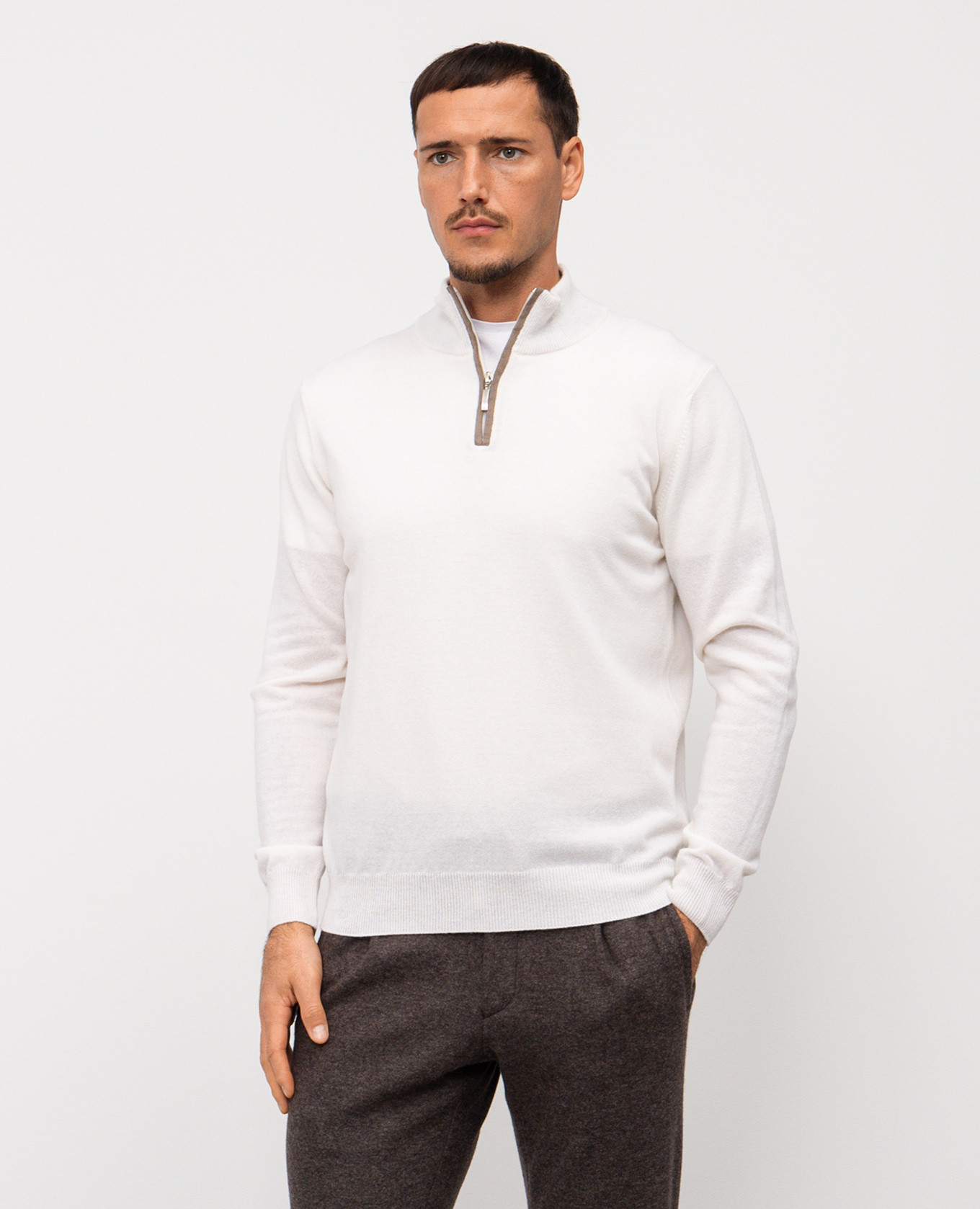 

White wool and cashmere jumper Pini Parma