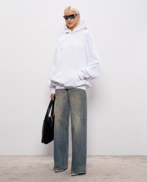 Vetements White hoodie with logo print ME76HD149W