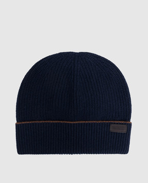 Canali Blue wool and cashmere hat MK02552B0043