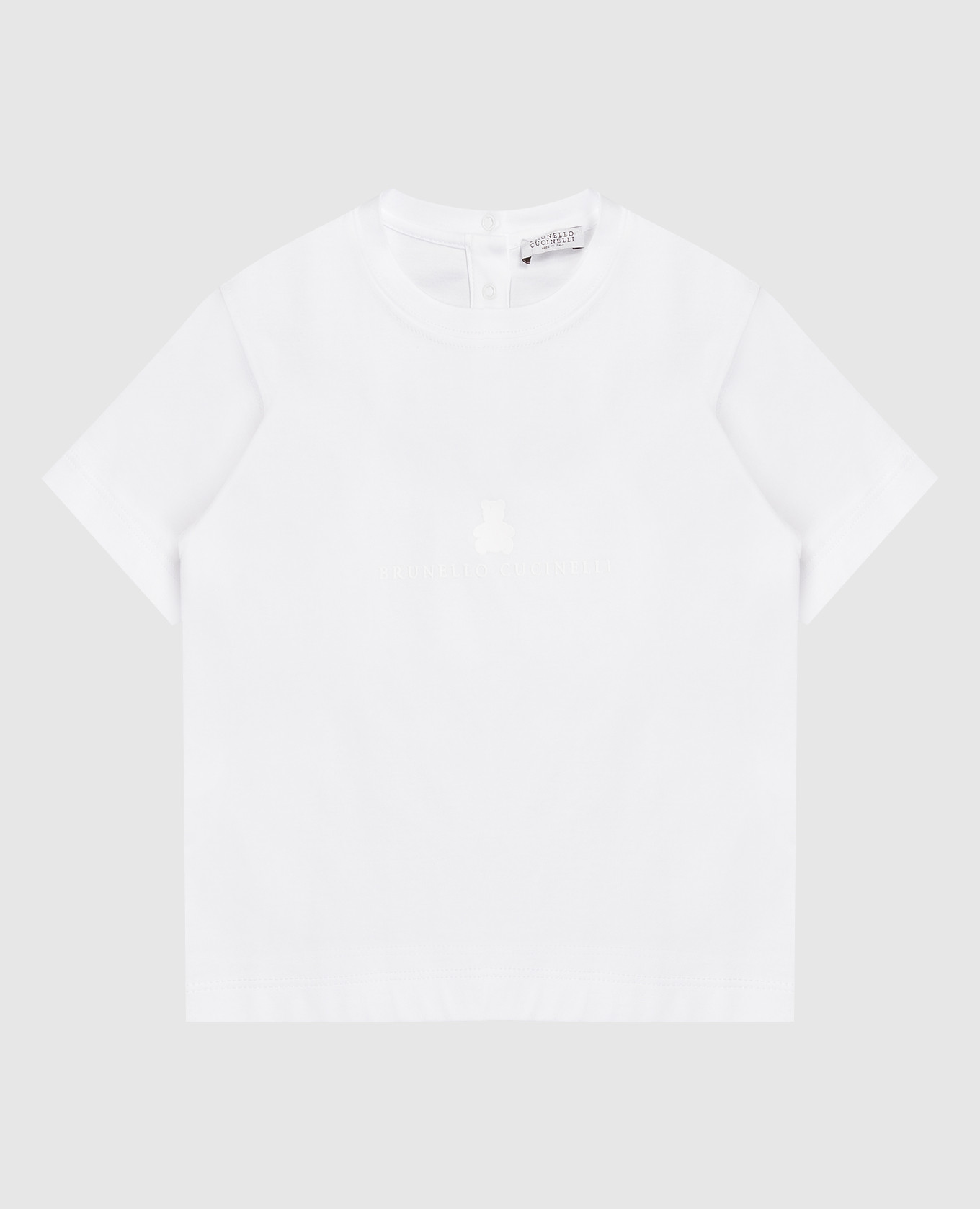 

Children's white T-shirt with textured logo Brunello Cucinelli