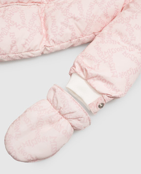 Missoni Children's pink down jumpsuit with logo print MZ2028N0444