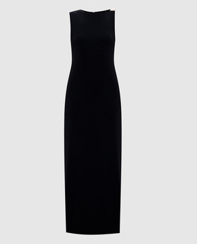 Peserico Dark blue dress with monil chain E02822J005031