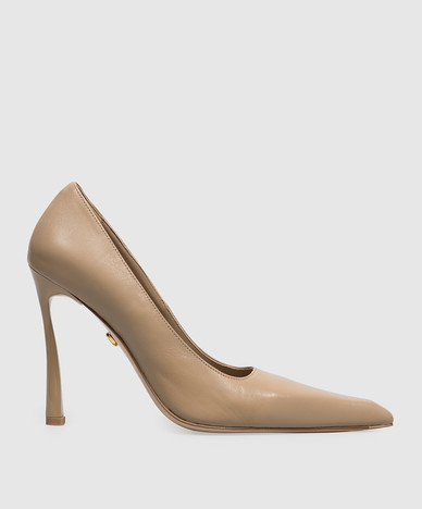 Chaussures en cuir beige