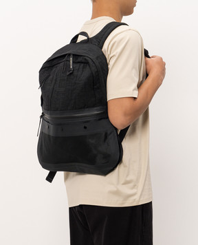 C.P. Company Metropolis Black backpack with logo patch LAC005A110224M