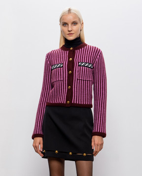 Versace Contrast pattern wool cardigan 10265461A19052