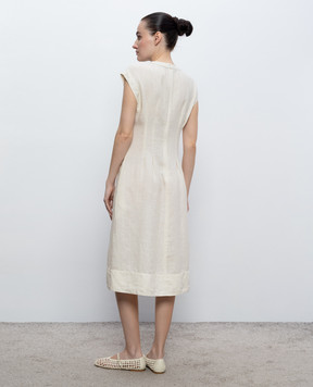 Peserico Beige linen dress M02404T001617