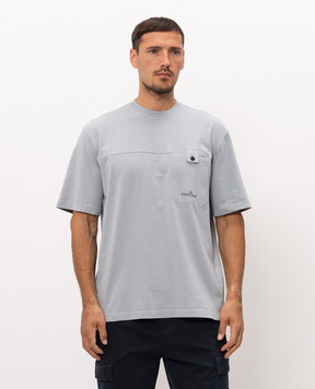 Stone Island Grey T-shirt with logo print L2S152100028S0500