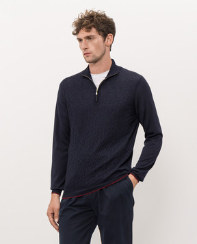 Castangia dal 1850 Blue wool, silk and cashmere jumper NCCA45H26I26