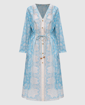 MANTERO 1902 Camille blue dress with silk 0228A0159G0879R