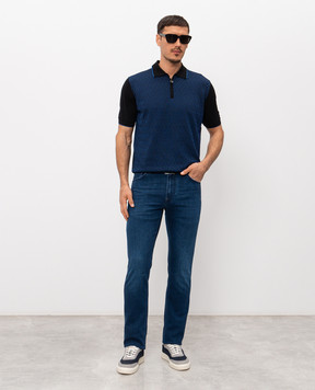 Stefano Ricci Blue jeans with a worn effect MST61B2090T0214