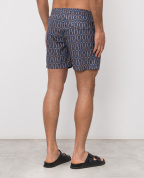 Enrico Mandelli Grey printed swim shorts MARLIN6070
