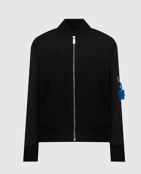 Off-White Black cashmere bomber jacket 44MEH05JF5F001