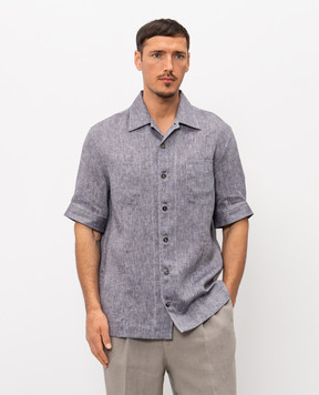 Brunello Cucinelli Grey linen straight-cut shirt MM6840619
