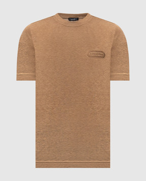 Stefano Ricci Brown linen T-shirt K919071G10T26205