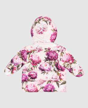 Dolce&Gabbana Children's pink down jacket with floral print L2JBS6G7QYY