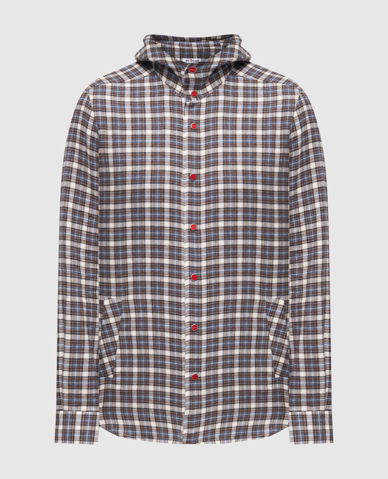 

Beige checkered shirt Kiton