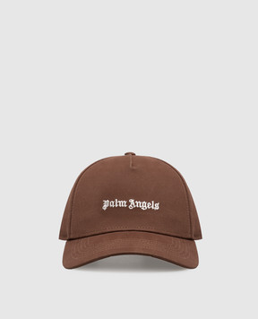 Palm Angels Brown cap with logo embroidery PAMLB001FB001m