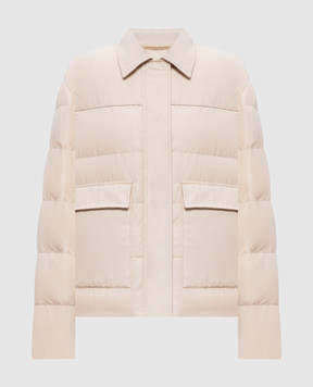 Peserico Ivory down jacket with monil chain A2412103182