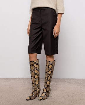 Loulou de Saison Brown ROBI wool Bermuda shorts ROBI