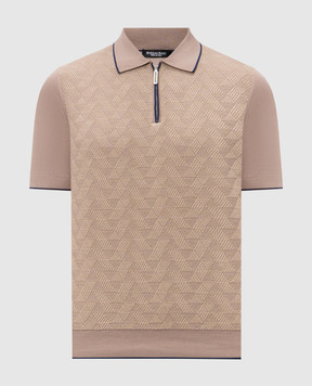 Stefano Ricci Brown silk polo shirt K212034P31F26190