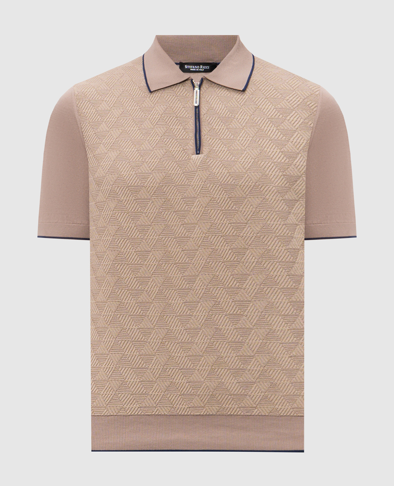 

Brown silk polo shirt Stefano Ricci