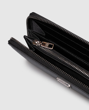 Dolce&Gabbana Black leather wallet with metal plate BP1672AG219