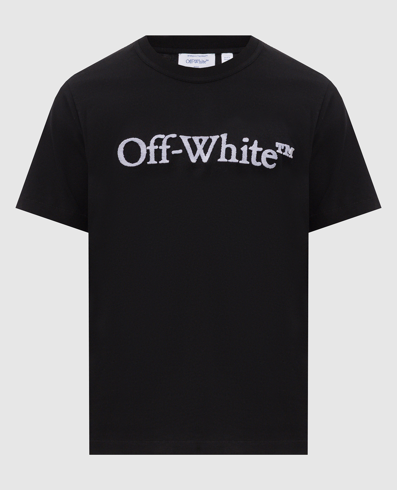 Black T-shirt with textured logo