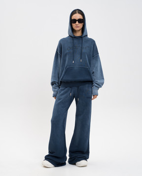 Off-White Blue sweatpants with logo 2CH022F25FLE002