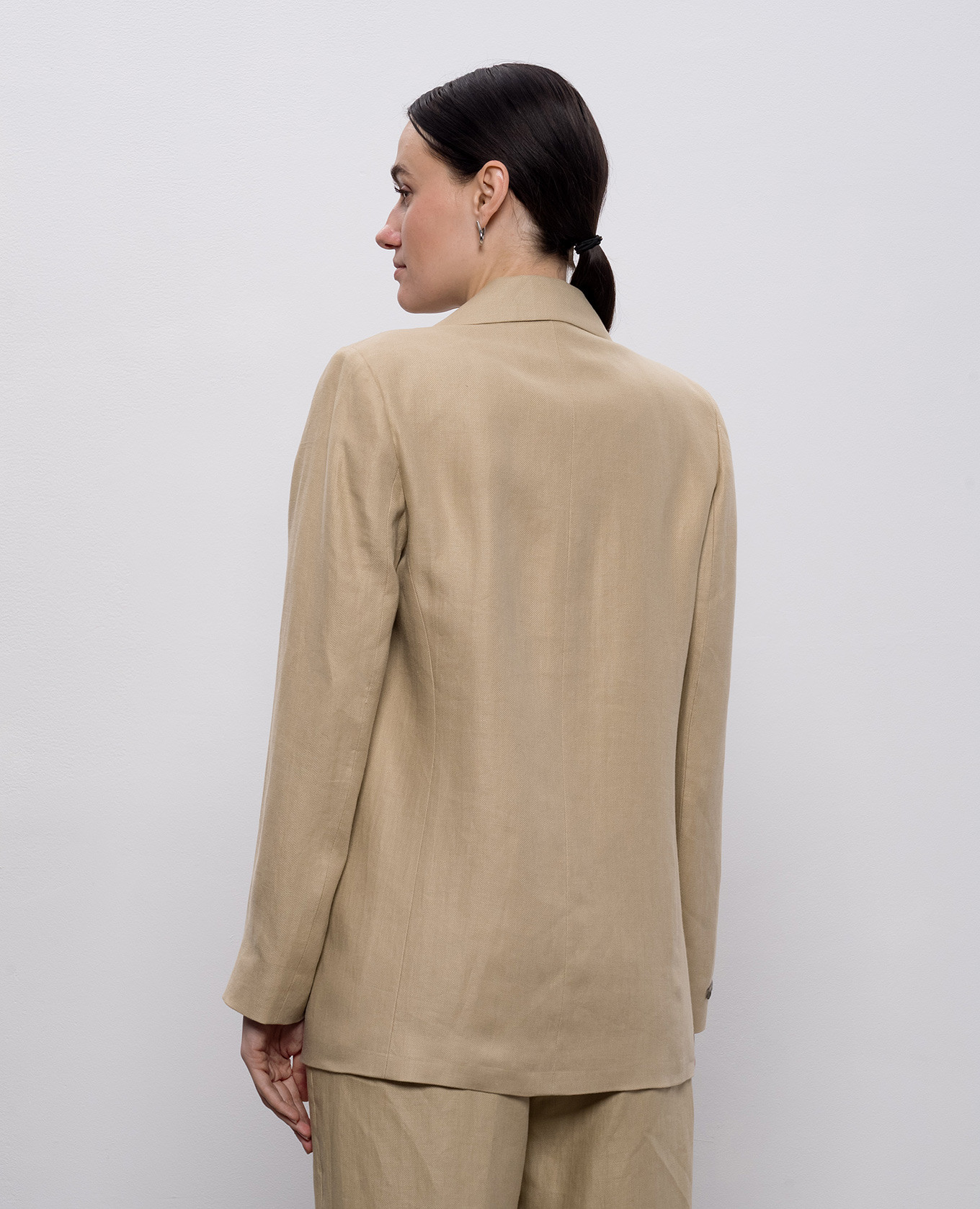 Beige linen jacket Peserico 4