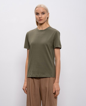 Brunello Cucinelli Green T-shirt with monil chain M0T81BI100
